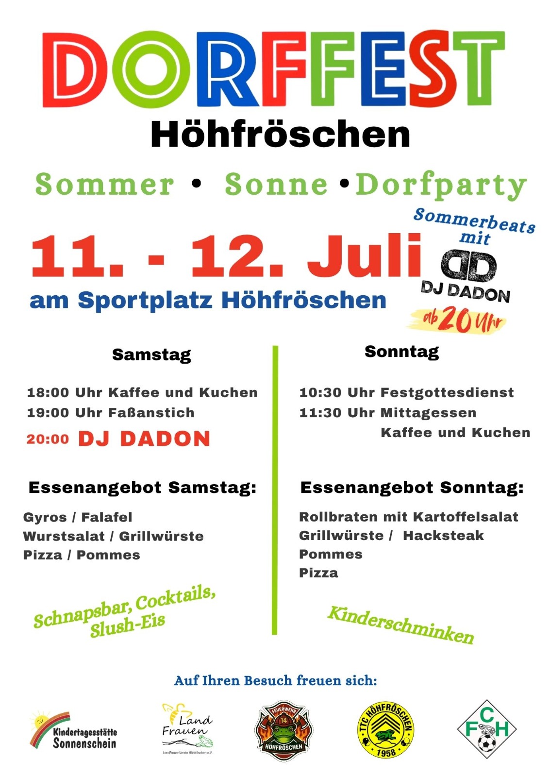 Dorffest Höhfröschen – Veranstaltungsplakat