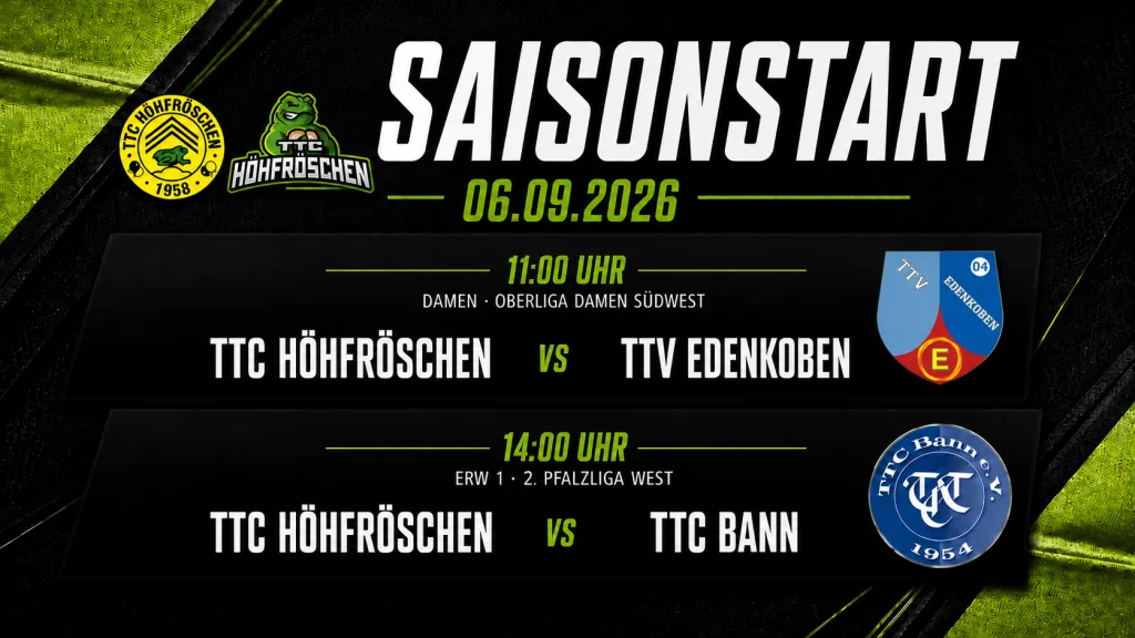Die Sommerpause ist vorbei – der TTC startet wieder durch!